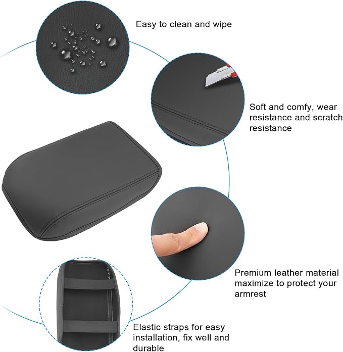 SXCY for 2025 2026 VW Tiguan Armrest Cover for 2025 2026 Volkswagen Tiguan Accessories 2025 2026 Tiguan Center Console Cover 2025 2026 Tiguan Middle Console Cover (Thin Cover with Black Line)