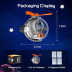 Astronaut Design Car Air Freshener with 6-Color Auto Light Up & 4 Scented Pads – Light Fragrance, Decorative Auto Accessories