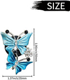Car Air Fresheners Vent Clips for Women, Cute Dual Butterfly Diamond Rhinestone Air Freshener Vent Clip Sparkly Bling Car Accessories for Women (Blue)