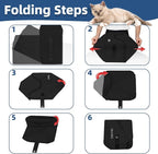 Petskd Portable Travel Litter Box for Cats with Lid and 10 pcs Liner Bags, Light Weight, Leak-Proof and Higher Sides for Road Trips, Hotel Stays, Car Travel(Black)