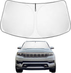 Proadsy 2026 Upgrade Windshield Sun Shade Custom Fit Jeep Wagoneer 2022-2025 2026 4-Layer Foldable Front Sunshade Protector Sun Visor Blocks UV Rays Keep Car Cooler Accessories