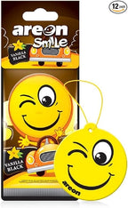 AREON ASD22 Air freshener Hanging Vanilla Black Scent, Best Odor Eliminator, Odd Gifts, Paper Hanging Ornaments, Long Lasting Scent for Car or Home -12 Pack