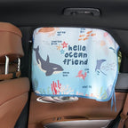 Magnetic Car Sun Shade Curtain for Side Window – Sun Blocker and UV Protector for Baby, Kids, and Pets – Universal Fit with Built-in Magnets for Steel-Framed Door (Magnet-New Ocean Friends)