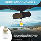5PCS Hanging Car Air Freshener, Car Air Freshener Diffuser, 8ml Empty Glass Auto Oil Perfume Aromatherapy Diffuser Charms, Refillable Perfume Bottles for Most Vehicles (Square, Style 1)