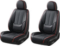 Coverado Seat Covers, Car Seat Covers Front Seats, Car Seat Cover, Car Seat Protector Waterproof, Car Seat Cushion Nappa Leather, BlackRed Seat Covers Carseat Cover Universal Fit for Most Cars
