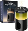 Battery Operated Waterless Diffuser – Portable Scent Machine for Car, Office & Bedroom, Ultrasonic Aroma Mist with 9 Color LED Light, Mini Essential Oil Diffuser Obsidian Black