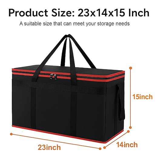 Bodaon 10-Pack Insulated Food Delivery Bag, XXXL Catering/Pizza Cooler Bags, Rideshare Delivery Bag, Thermal Cold/Hot Styrofoam Carrier for Car/Travel/Shopping/Doordash, Warmer/Frozen