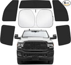 Car Window Shades Intended for Dodge RAM 2500 2016-2026, Privacy Window Covers 6PCS for Side, Rear & Windshield, Car Shield Sunshade for Privacy Protection, Heat Blocking, Camping and Parking