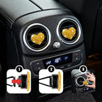 4PCS Heart-Shaped Car Vent Clip with Rhinestone, Vent Clip Car Accessories, Sparkly Rhinestone Bling Diamond Freshener Holder, Air Conditioning Outlet Ornament for Women Girls (Yellow, Style1)