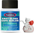 Muanxious Air Dry Clay Glaze — No-Tack High Gloss Waterproof Clear Varnish & Sealant, ASTM D-4236, Low Odor, Anti-Yellowing, 50ml (1.69 fl oz)