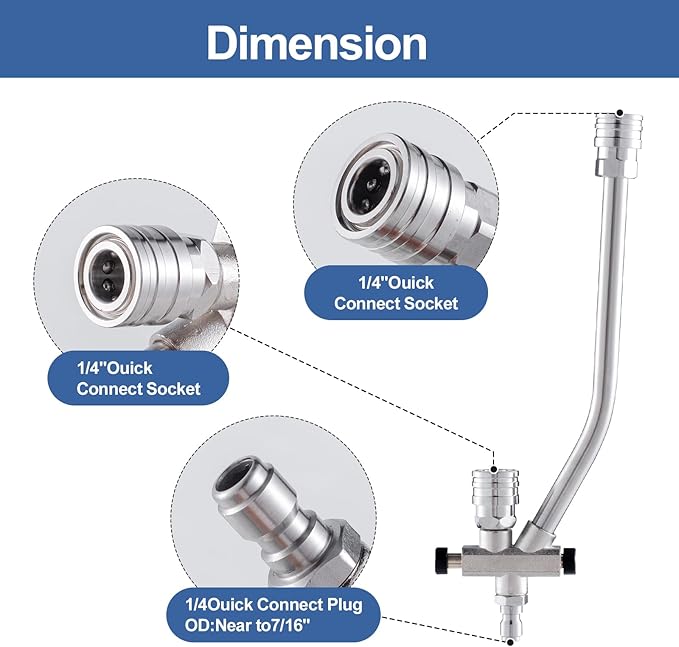 Realyou Foam Cannon Dual-Connector Accessory, Pressure Washer Double Tip Attachment for Foam Cannon, Pressure Washer Accessories with 1/4" Quick Connect for Car Wash, 5 Pressure Washer Sprayer Nozzles