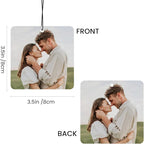 Custom Air Fresheners with Pictures - Personalized Double Sided Photo Text Air Fresheners for Car Wardrobe Bathroom Decor Hangings（Square)