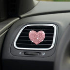 2 Pack Car Vent Clips,Crystal Cross and Heart Air Vent Clips,Bling Car Accessories for Women & Girls(Pink)