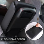 Center Console Armrest Cover, Universal Leather Waterproof Armrest Seat Box Cover Protector, Car Armrest Cover Cushion with 2 Storage Bags(Black) (Gray)
