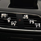 Black and White Cows Car Vent Clip,Car Air Fresheners Vent Clips Cute Car Vent Decorations,Bling Car Diffuser Car Interior Decoration Charm Car Vent Interior Accessories (6 Pcs Black and White)