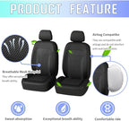 4PCS Cooling Car Seat Covers,Breathable Front Seat Covers with Mesh Construction and Foam Padding,Car Seat Protector to Reduce Back Sweating,Universal Car Interior for Car SUV (Black)