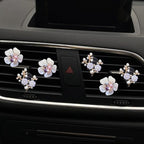 6 Pcs Bling Flower Air Vent Clips, Cute Daisy Car Air Fresheners Vents Clips Car Diffuser Rhinestone Car Interior Decoration Charm Diamond Decor Bling Accessories for Women Girls, Decorations