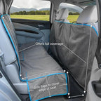 Kurgo Coast to Coast Hammock - Waterproof Backseat Dog Hammock for Full Coverage - Car Seat Protector with Rufftex Floor Guard - Durable Travel Gear - Stain Resistant - Heather Charcoal Grey
