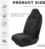 2PCS Car Towel Seat Cover, Waterproof Sweating Non-Slip Premium Soft Towel Carseat Protector, Universal Machine Washable Car Truck SUV Front Seat Cover for Gym Workout Beach Hiking (Black)