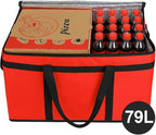 Bodaon Insulated Food Delivery Bag With Hard Bottom, XXXL Pizza Cooler Bags, Rideshare Delivery Bag, Grocery Shopping bag, Thermal Cold/Hot Styrofoam Carrier for Travel/Catering/Car