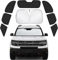 Car Window Shades for Ford Bronco Sport 2021-2025 Accessories - Full Set 8PCS Side Window Sunshades with Memory Frame & Blackout Fabric, Privacy UV Shield for Camping/Travel