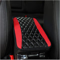 Ziciner Leather Car Center Console Armrest Pad, PU Waterproof Auto Seat Box Cover Protector, Hand Rest Cushion Protection Pad, Vehicles Interior Accessories Universal for Car,SUV (Red)