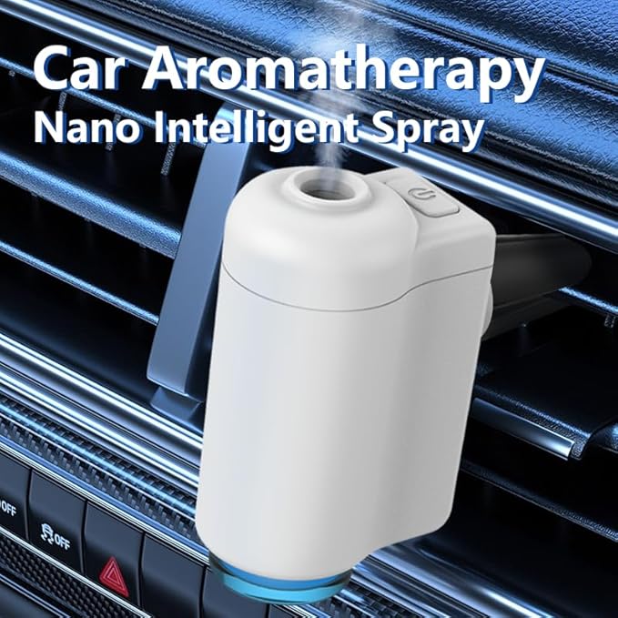 Smart Car Air Freshener Diffuser, Aromatizante para Carro Inteligente Intelligent Car Aroma (white/Lemon/Bluebell3pc Oils)
