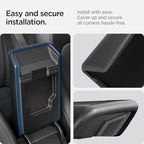 Spigen Center Console Armrest Cover for Tesla Model Y Juniper (Standard, Premium & Performance 2026/2025) and Model 3 Highland (Standard, Premium & Performance 2026/25/24) - Black