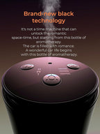 Battery Operated Waterless Diffuser – Portable Scent Machine for Car, Office & Bedroom, Ultrasonic Aroma Mist with 9 Color LED Light, Mini Essential Oil Diffuser Purple Black