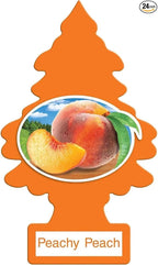 LITTLE TREES Car Air Freshener | Hanging Paper Tree for Home or Car | Peachy Peach Scent | 24 Pack