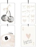Light Pink Coquette Lavender Car Air Freshener 4 Pcs, Girly Bow Disco Ball 8 Ball Poker Air Freshener Hanging Decor for Cars Closet Drawer Books, Cute Accessories Gifts for Women Girls