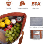 mosago Insulated Grocery Bag, Large Cow Print Reusable Cooler Bag with Zipper, Leakproof Thermal Tote for Food Delivery, Collapsible Shopping Bag for Picnic, Beach, Travel, Compatible with Delivery