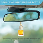 5PCS Hanging Car Air Freshener, Car Air Freshener Diffuser, 8ml Empty Glass Auto Oil Perfume Aromatherapy Diffuser Charms, Refillable Perfume Bottles for Most Vehicles (Rectangle, Style 1)