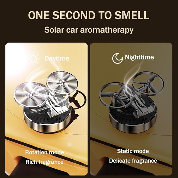 Solar Energy Auto Rotating Diffuser with Fragrance, Essential Oil Diffuser Scent Decoration for Car Interior & Home Office (2pcs)