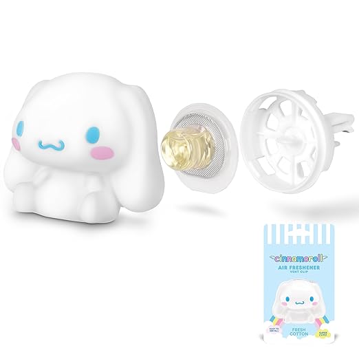 Carbella Hello Kitty Car Air Freshener – Cute and Long-Lasting Cinnamoroll Air Freshener for Car, Easy Clip-On Hello Kitty Car Accessories, Odor Eliminator, Fun Scents, 30 Days Freshness, White/Blue