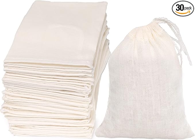 Cotton Bags Muslin Bags Sachet Bag for Home Supplies (3x4 Inch (30 Pack))