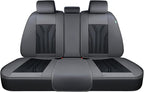 FLORICH Rear Seat Covers Leather Car Seat Covers Waterproof Back Seat Cover Automotive Seat Covers Universal Seat Cushion Protector for Most Cars Trucks SUV-Gray&Black