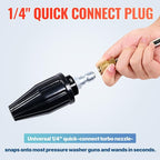 YAMATIC Pressure Washer Turbo Nozzle Tips, 360° Rotating Turbo with 5 Spray Nozzles, 3000 PSI 4.0GPM with 1/4" Quick Connector Compatible with Ryobi, Greenworks, Craftsman, Troybilt, Simpson