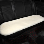 OGLAND Fluffy Genuine Australia Sheepskin Car Seat Cover for Auto Interior Accessories with Soft Fuzzy Wool Eco-Friendly Natural Fur Non-Slip (White, Back)