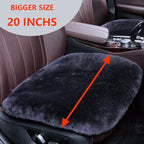 OGLAND 20inchs Fluffy Genuine Australia Warm Sheepskin Car Seat Cover for Auto Interior Accessories with Soft Fuzzy Wool Fur Non-Slip (Carbon Black, Front 20 * 20inchs)