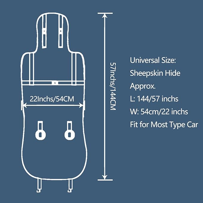 OGLAND Fluffy Sheepskin Car Seat Cover-Fuzzy Fur Auto Cushion for Universal Automotive Protector (Red, 1 Pcs Front Seat Cover)