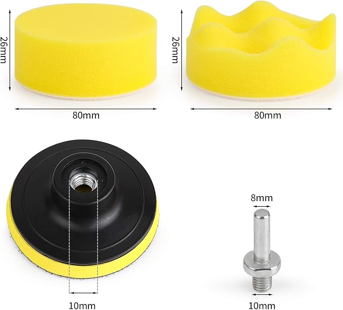 Buffing Pads 3 Inch Car Buffer Pad, 22 Pcs Drill Polishing Kit, Polisher Pads Kit Sponge Pads Car Foam Drill for Polishing, Sanding, Waxing, Sealing Glaze