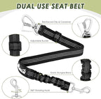 SlowTon Dog Seatbelt, 2 Pack Dog Seat Belt Car Leash Adjustable Elastic Bungee Buffer Heavy Duty Nylon Reflective Pet Safety Tether Connect to Dog Harness for Travel Riding in Vehicle (Daul Clip, B)