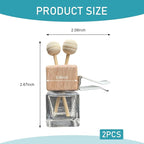 2PCS Car Diffuser Air Freshener Bottle, Auto Air Freshener Vent Clip, Refillable Empty Glass Perfume Bottle Outlet Clips, with Wooden Cap and Stick, Car Conditioning Vent Decoration