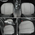 GIANT PANDA 1pack Front Car Seat Cover Bottom Seat Cover, PU Leather Driver Car Seat Protector Fits 95% of Vehicles, Wrapping Around The Bottom (Grey)