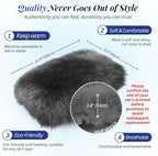 Andalus Brands Pure Australian Sheepskin Fluffy Car Center Console Cover, Luxurious Non-Shedding Furry Arm Rest Cover for Car, Versatile for All Seasons, Charcoal Grey - (11.47" X 6.3")