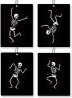Funny Gothic Skeleton Car Air Freshener 4 Pcs, Humorous Dancing Goth Skull Hanging Scents Air Freshener for Women Men Gifts, Dark Gothic Scented Car Accessories Decor for Room Closet Drawer