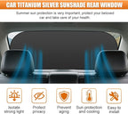 Car Rear Window Sunshade for Baby, Glare & UV Protection Rear Windows Sun Shade Covers with Suction Cups, Universal Auto Sun Blocker Cooling Accessories for Vehicles Privacy Protection (9972)