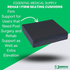 Essential Medical Supply Rehab 1 Foam Seat Cushion - Denser Cushion for Office Chairs, Wheelchairs, and More - Chair Seat Pad Provides Additional Support and Pain Relief for Seniors - 18" x 16" x 3"