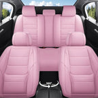 Car Seat Covers Full Set Custom Fit for Chevrolet/Chevy Equinox 2005-2026 - Premium Leather with Lumbar Support, Breathable, Anti-Slip & Excellent Seating Experience (Pink, Full Set)